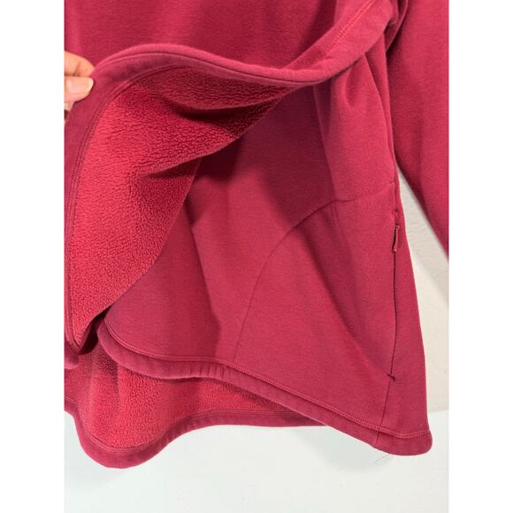 Athleta Cozy Karma Asym Pullover Sweatshirt Red Sz 1X Women’s Fleece - Picture 6 of 10